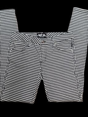 Tripp NYC Daang Goodman Black White Houndstooth Skinny Pants Size 1 30 X 30